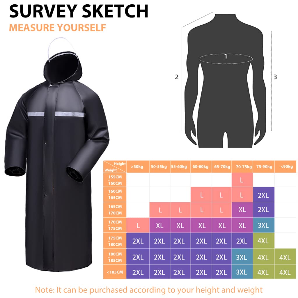 GUSTAVE Rain Ponchos for Men Women with Reflective Strip, Oxford Cloth Adult Rain Coat Reusable Raincoats with Hood for Rain Ponchos for Camping, Hiking, Music Festival, Outdoor Activities (XL) GUSTAVE Rain Ponchos for Men Women with Reflective Strip, Oxford Cloth Adult Rain Coat Reusable Raincoats with Hood for Rain Ponchos for Camping, Hiking, Music Festival, Outdoor Activities (XL)